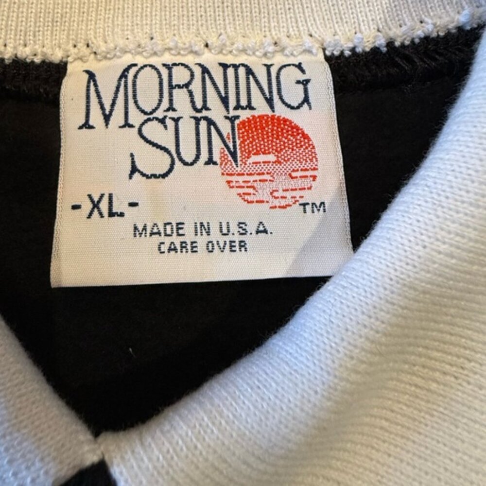 Vintage Morning Sun Black Sweatshirt with Dandelions Design Womens XL Made USA - Picture 5 of 6
